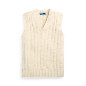 Aran-Knit Cotton-Cashmere Sweater Vest