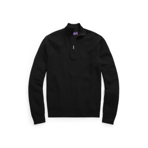 Wool Pique Quarter-Zip Sweater