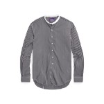 Striped Poplin Contrast-Collar Shirt