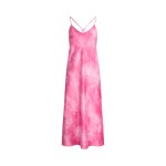 Tie-Dye-Print Satin Sleeveless Nightgown