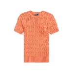 Cotton Cable Short-Sleeve Sweater