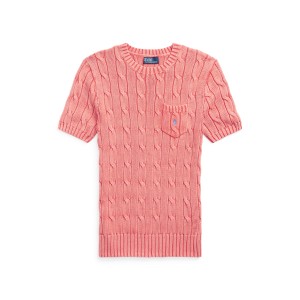 Cotton Cable Short-Sleeve Sweater