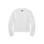 Linen-Cotton V-Neck Sweater