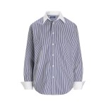 Extended-Cuff Striped Cotton Shirt