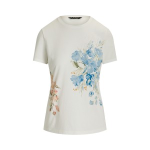 Floral Eyelet Cotton Jersey Tee