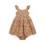 Floral Ruffled Cotton Dress & Bloomer