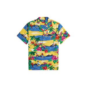 Classic Fit Tropical-Print Camp Shirt