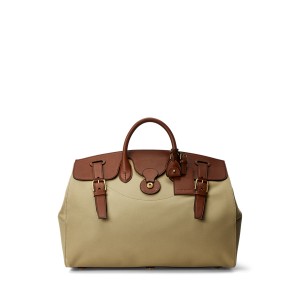 Leather-Trim Canvas Cooper Bag