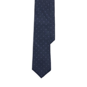 Square-Patterned Cashmere-Silk Tie