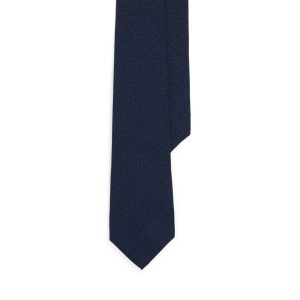 Herringbone-Print Silk Crepe Tie