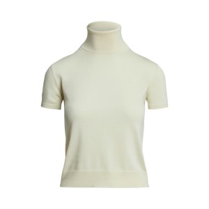 Silk Jersey Short-Sleeve Turtleneck