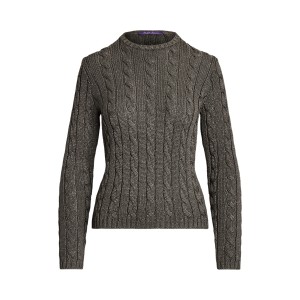 Cable-Knit Silk Crewneck Sweater