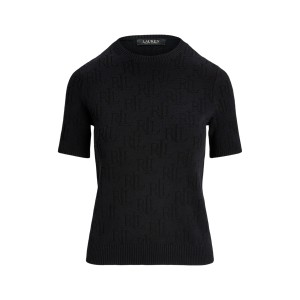 Monogram Jacquard Short-Sleeve Sweater