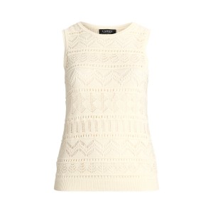 Pointelle-Knit Sleeveless Sweater