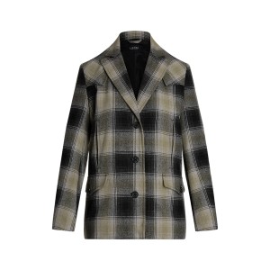 Plaid Wool-Blend Twill Jacket