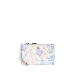 Floral Nappa Leather Zip Card Case