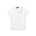 Girls 2-6x Stretch Cotton Mesh Polo Shirt
