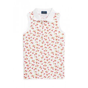 Girls 7-16 Strawberry Mesh Sleeveless Polo Shirt