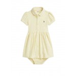 Baby Girl Striped Knit Oxford Shirtdress and Bloomer