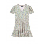 Girls 7-16 Floral Faux-Wrap Cotton Jersey Dress