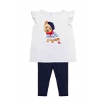 Baby Girls Dog Cotton Jersey T-Shirt & Legging Set