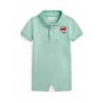 Baby Boys Crab-Embroidered Cotton Polo Shortall