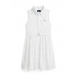 Girls 7-16 Belted Cotton Oxford Shirtdress