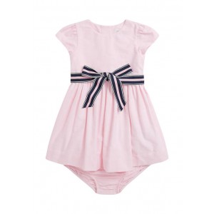 Baby Girls Cotton Oxford Dress & Bloomer