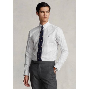 Classic Fit Checked Stretch Oxford Shirt