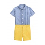 Baby Boys Gingham Cotton Shirt & Chino Short Set