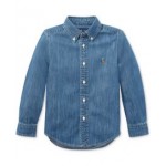 Toddler and Little Boys Cotton Chambray Shirt