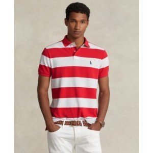 Mens Classic-Fit Striped Mesh Polo Shirt