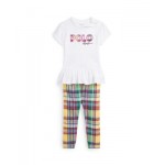Baby Girls Logo Jersey T-shirt and Plaid Leggings Set
