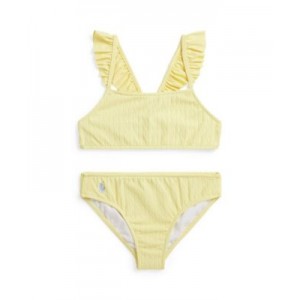 Toddler and Little Girls Mini-Cable Round Neck Two-Piece Swimsuit