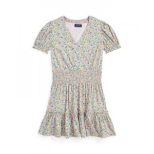 Big Girls Floral Faux-Wrap Cotton Jersey Dress