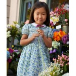 Toddler and Little Girls Floral Smocked Cotton Seersucker Dress