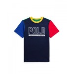 Toddler and Little Boys Color-Blocked Logo Cotton Jersey T-shirt