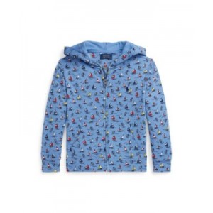 Toddler and Little Boys Sailboat-Print Spa Terry Full-Zip Hoodie