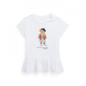 Baby Girls Polo Bear Cotton Jersey Peplum T Shirt