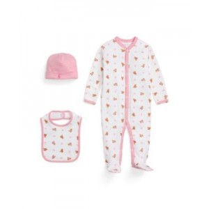Baby Girls Polo Bear Cotton 3-Piece Gift Set