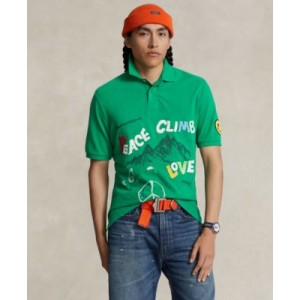 Mens Classic-Fit Peace Climb Love Polo Shirt