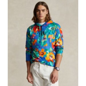 Mens Floral Jersey Hooded T-Shirt