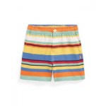 Toddler and Little Boys Striped Cotton Mesh Short