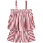 Big Girls Striped Cotton Poplin Top & Short Set