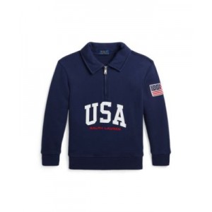 Toddler and Little Boys USA Terry Quarter-Zip Sweatshirt