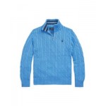 Big Boys Cable-Knit Cotton Quarter-Zip Sweater