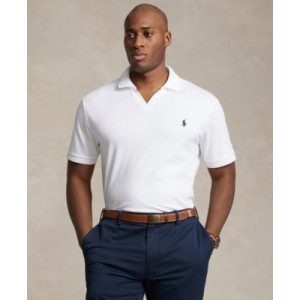 Mens Big & Tall Cotton Interlock Johnny-Collar Polo Shirt