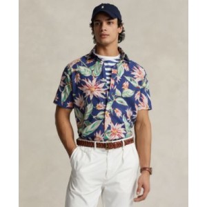 Mens Classic-Fit Floral Seersucker Shirt