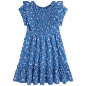 Toddler & Little Girls Floral Smocked Cotton Jersey Dress