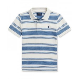 Toddler & Little Boys Striped Cotton Mesh Polo Shirt